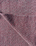 Towel woven with Diamond Pattern in dark red on grey